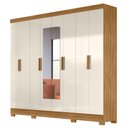 Ver imagem 1 de Guarda Roupa Casal com Espelho 8 Portas 236cm Ágata M07 Freijó/off White - Mpozenato