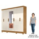 Ver imagem 5 de Guarda Roupa Casal com Espelho 8 Portas 236cm Ágata M07 Freijó/off White - Mpozenato