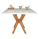 Ver imagem 1 de Mesa Jantar Pandora Tampo Retangular Laca com Vidro 100x70cm - Branco