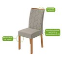 Ver mais imagens de Conjunto Sala de Jantar Mesa Sintonia 120 Tampo Vidro Off White com 4 Cadeiras Rayla - Lopas Amendoa