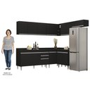 Ver imagem 5 de Armário de Cozinha Modulado de Canto 7 Peças Cp23 Balcão com Tampo Preto - Lumil Lumil Móveis