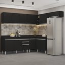 Ver imagem 2 de Armário de Cozinha Modulado de Canto 7 Peças Cp23 Balcão com Tampo Preto - Lumil Lumil Móveis