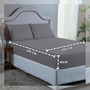 Ver imagem 4 de Roupa de Cama King Size 400 Fios 4 Peças com Virol Hotel Pousada Macio Acetinado:cinza