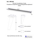 Ver imagem 2 de Kit 2 Puxadores com 5 Pés Palito Retrô para Balcão Cozinha 120cm Veneza Multimóveis Mp2308 Preto