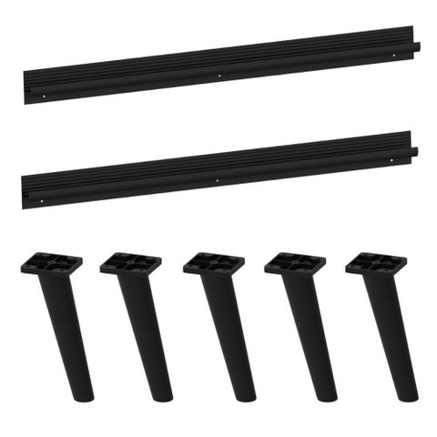 Kit 2 Puxadores com 5 Pés Palito Retrô para Balcão Cozinha 120cm Veneza Multimóveis Mp2308 Preto