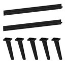 Ver imagem 1 de Kit 2 Puxadores com 5 Pés Palito Retrô para Balcão Cozinha 120cm Veneza Multimóveis Mp2308 Preto