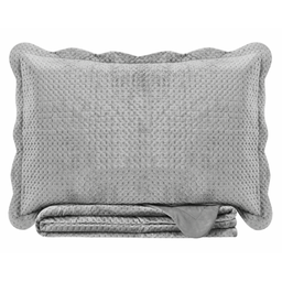 Colcha Velvet Neo Casal Cinza Limestone 220x240 Camesa - 1