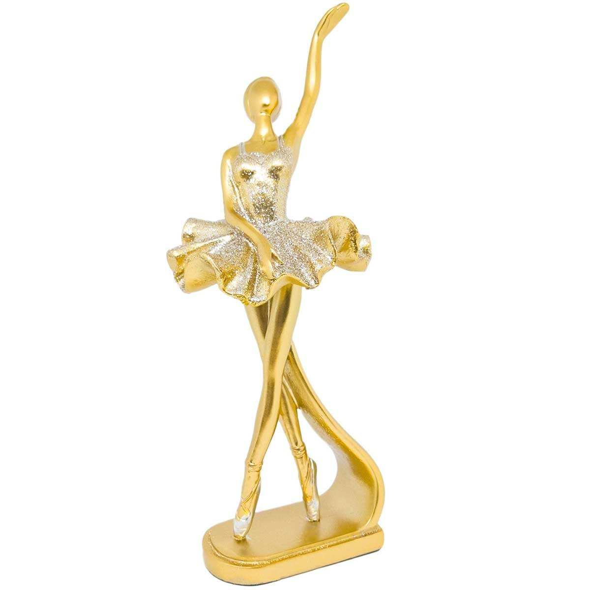Enfeite Mesa Bailarina Decoração Estátua Objeto Decorativo Dança Sala Quarto Estatueta - Dourado Gli