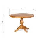 Ver imagem 3 de Mesa de Jantar 4 Lugares Redonda Tampo de Madeira Maciça Gardênia Mel