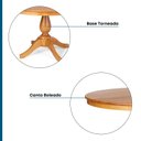 Ver imagem 5 de Mesa de Jantar 4 Lugares Redonda Tampo de Madeira Maciça Gardênia Marrom/Mel