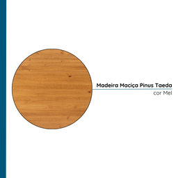 Mesa de Jantar 4 Lugares Redonda Tampo de Madeira Maciça Gardênia - 11 Mesa de Jantar 4 Lugares Redonda Tampo de Madeira Maciça Gardênia - 11