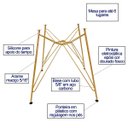 Ver imagem 2 de Base de Mesa Eames Eiffel Ferro Torre Cor Dourado Fosco de Jantar ou Cozinha 4-6 Lugares Poltronas D