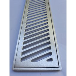 Grelha Ralo Linear 20x50 modelo Reforçado Diagonal - Aluminio - Ficone Reis - 2