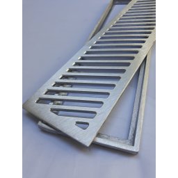 Grelha Ralo Linear 20x50 modelo Reforçado Diagonal - Aluminio - Ficone Reis - 3