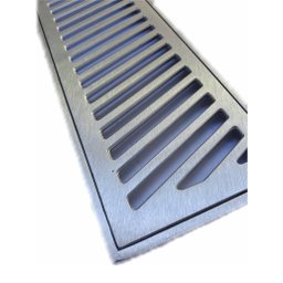 Grelha Ralo Linear 20x50 modelo Reforçado Diagonal - Aluminio - Ficone Reis - 1
