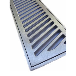 Grelha Ralo Linear 20x50 modelo Reforçado Diagonal - Aluminio - Ficone Reis