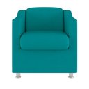 Ver imagem 4 de Poltrona Decorativa Tilla Consultório Recepção Sala Suede Cor:azul Turquesa