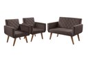 Ver imagem 1 de Conjunto Anabelle 2 Poltronas de 1 Lugar 1 Poltrona 2 Lugares Braço Unidecor Marrom