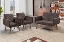 Ver imagem 4 de Conjunto Anabelle 2 Poltronas de 1 Lugar 1 Poltrona 2 Lugares Braço Unidecor Marrom
