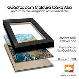 Quadro Decorativo Textura Cx Alta Leoa Cores 1 Pç 40x60  Titulo Leoa Branca Moldura Preta - 2