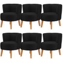 Ver imagem 1 de Kit 6 Poltronas Estofadas para Recepção de Escritório Ergonômica Tecido Veludo Macia Pés de Madeira