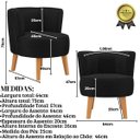 Ver imagem 3 de Kit 6 Poltronas Estofadas para Recepção de Escritório Ergonômica Tecido Veludo Macia Pés de Madeira