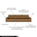 Ver imagem 3 de Sofá Retrátil 6 Lugares 404cm 3 Módulos Nero com USB Couro Caramelo G52 - Gran Belo