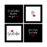 Kit 4 Quadros 19x19 compose Frases Família Coração Fé Gratidão - 003 - 1