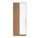 Ver imagem 2 de Armário Canto 1 Porta com Maleiro Tóquio Amêndola/Branco para Quarto - Bela Móveis