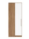 Ver imagem 2 de Armário Canto 1 Porta com Maleiro Tóquio Amêndola/Branco para Quarto - Bela Móveis