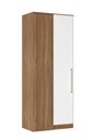 Ver imagem 1 de Armário Canto 1 Porta com Maleiro Tóquio Amêndola/Branco para Quarto - Bela Móveis