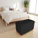 Ver imagem 1 de Recamier Puff Baú Organizador no Boucle com Cinto Preto:preto