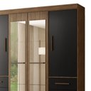 Ver imagem 5 de Roupeiro Casal com Espelhos 4 Portas 6 Gavetas Estrela Nogueira Preto