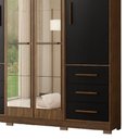 Ver imagem 4 de Roupeiro Casal com Espelhos 4 Portas 6 Gavetas Estrela Nogueira Preto