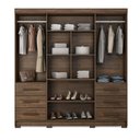 Ver mais imagens de Roupeiro Casal com Espelhos 4 Portas 6 Gavetas Estrela Nogueira Preto