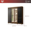 Ver imagem 7 de Roupeiro Casal com Espelhos 4 Portas 6 Gavetas Estrela Nogueira Preto