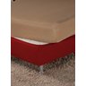 Saia Box Fit Cama Queen Capa Elástica Malha Gel Lisa 1 Peça Vermelha - 2