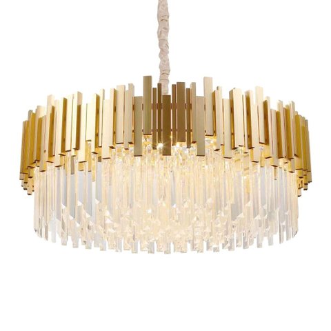 Lustre Pendente Skylight Fancy 3013l Dourado Redondo 80 G9 Bivolt Dourado/transparente Sky-3013l