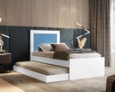 Ver imagem 2 de Cama Laura Branco e Azul Solteiro com Auxiliar