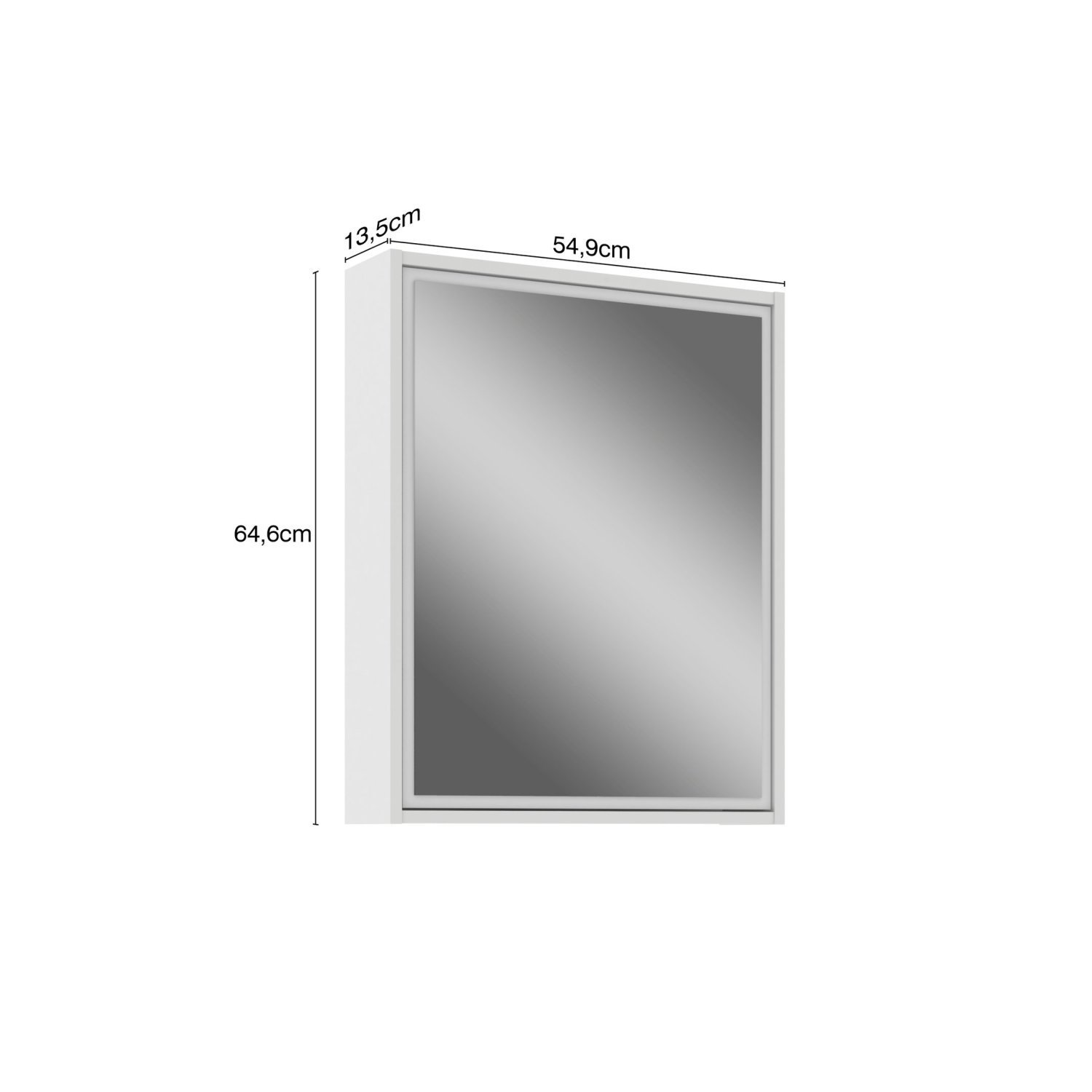 Espelheira para Banheiro 1 Porta Blanc Móveis Bosi - 4
