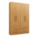Ver imagem 2 de Guarda-Roupa Casal 4 Portas 4 Gavetas Majestic Marrom/Freijó