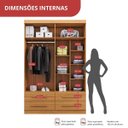 Ver imagem 5 de Guarda-Roupa Casal 4 Portas 4 Gavetas Majestic Marrom/Freijó