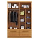 Ver imagem 4 de Guarda-Roupa Casal 4 Portas 4 Gavetas Majestic Marrom/Freijó