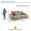 Ver imagem 3 de Sofá Retrátil e Reclínavel 5 Lugares Bouclé Bege Zara 290cm Yescasa