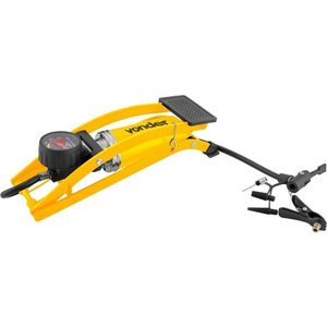 Bomba de Ar com Pedal e Manômetro - Amarela - 60cm
