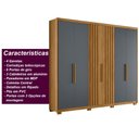 Ver imagem 6 de Guarda Roupa Araguaia 260cm 6 Portas Freijó Cinza Moval