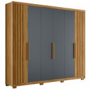Ver imagem 3 de Guarda Roupa Araguaia 260cm 6 Portas Freijó Cinza Moval