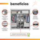 Ver imagem 5 de Guarda Roupas Casal com Espelho 2 Portas de Correr 4 Gavetas Siena Branco