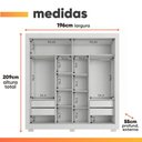 Ver imagem 4 de Guarda Roupas Casal com Espelho 2 Portas de Correr 4 Gavetas Siena Branco