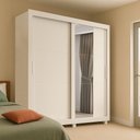 Ver imagem 2 de Guarda Roupas Casal com Espelho 2 Portas de Correr 4 Gavetas Siena Branco